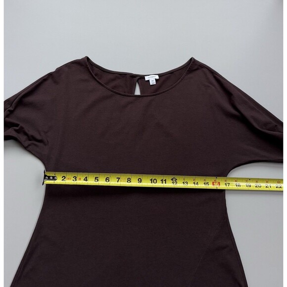 CUYANA Dolman Sleeve Midi Dress Medium Organic Pima Cotton Lagenlook Ruched Cuff - Picture 11 of 15